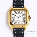 GF Factory Swiss Replica Cartier Santos de Large Model 9015 Watch All Gold